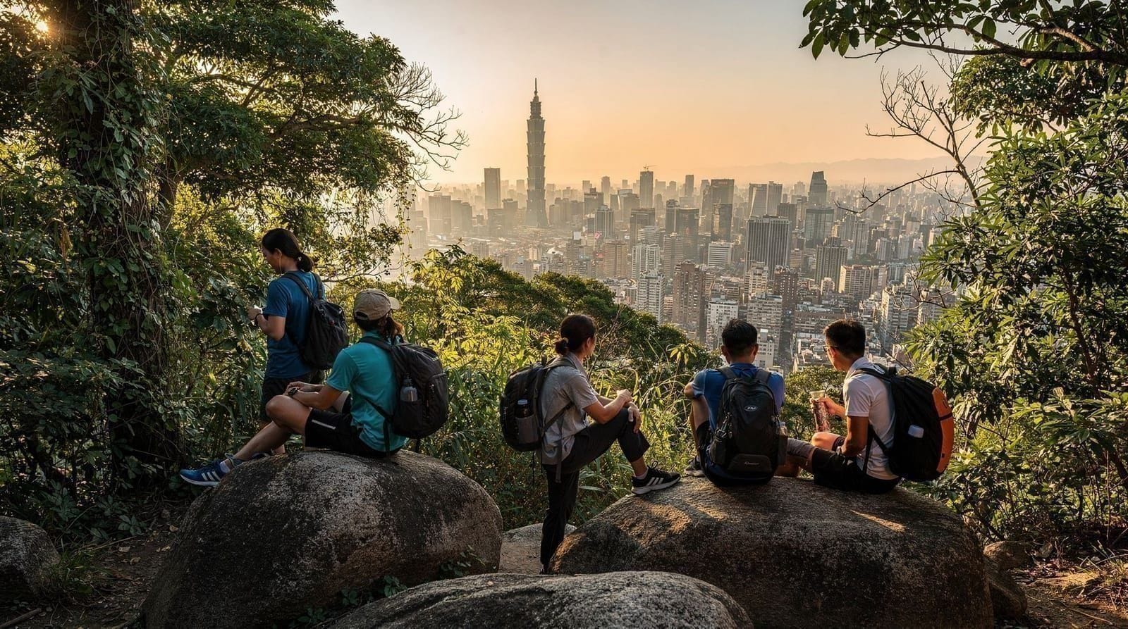 Elephant Mountain hike — the Taipei 101 view trail explained — Elephant Mountain (Xiangshan) hike guide — MRT access, 20-minute trail to the to